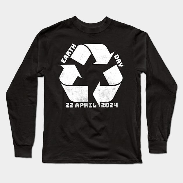 Earth Day Recycle Symbo Long Sleeve T-Shirt by JFE Designs